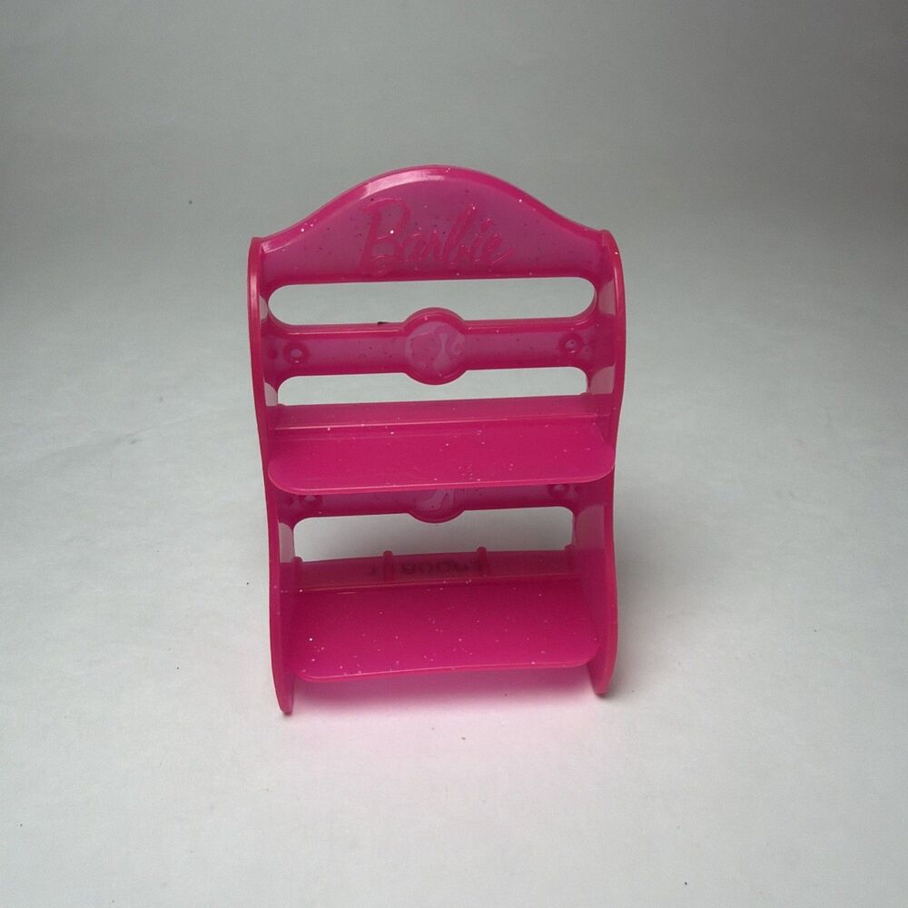 PINK Barbie Doll Fashion Shoe Stand Rack Holder Holds 4 Pairs Storage
